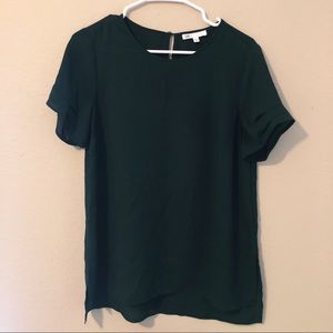 flowy dark green top